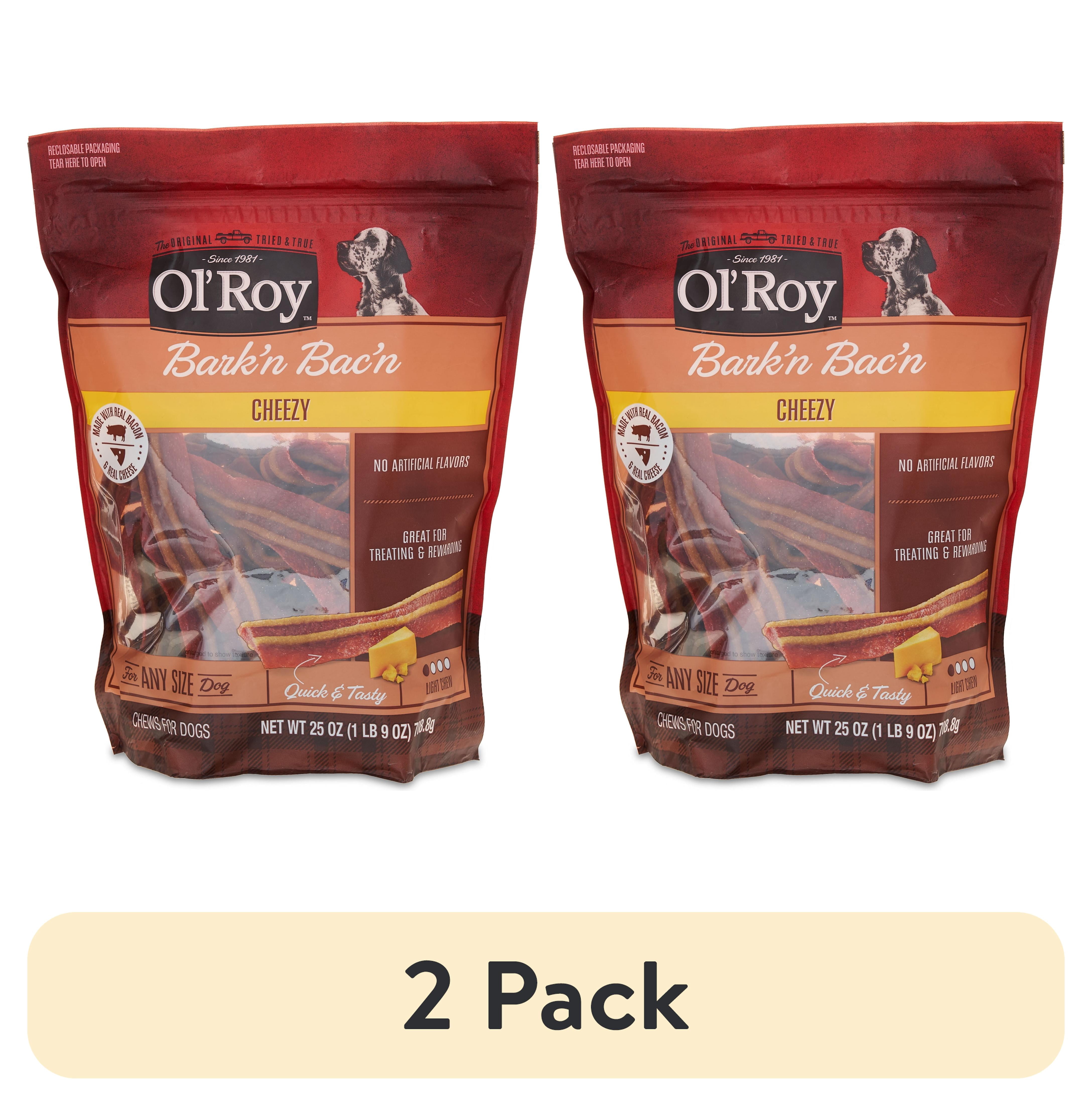 (2 pack) Ol' Roy Bark'n Bac'n Dog Treats, Cheezy, 25 oz