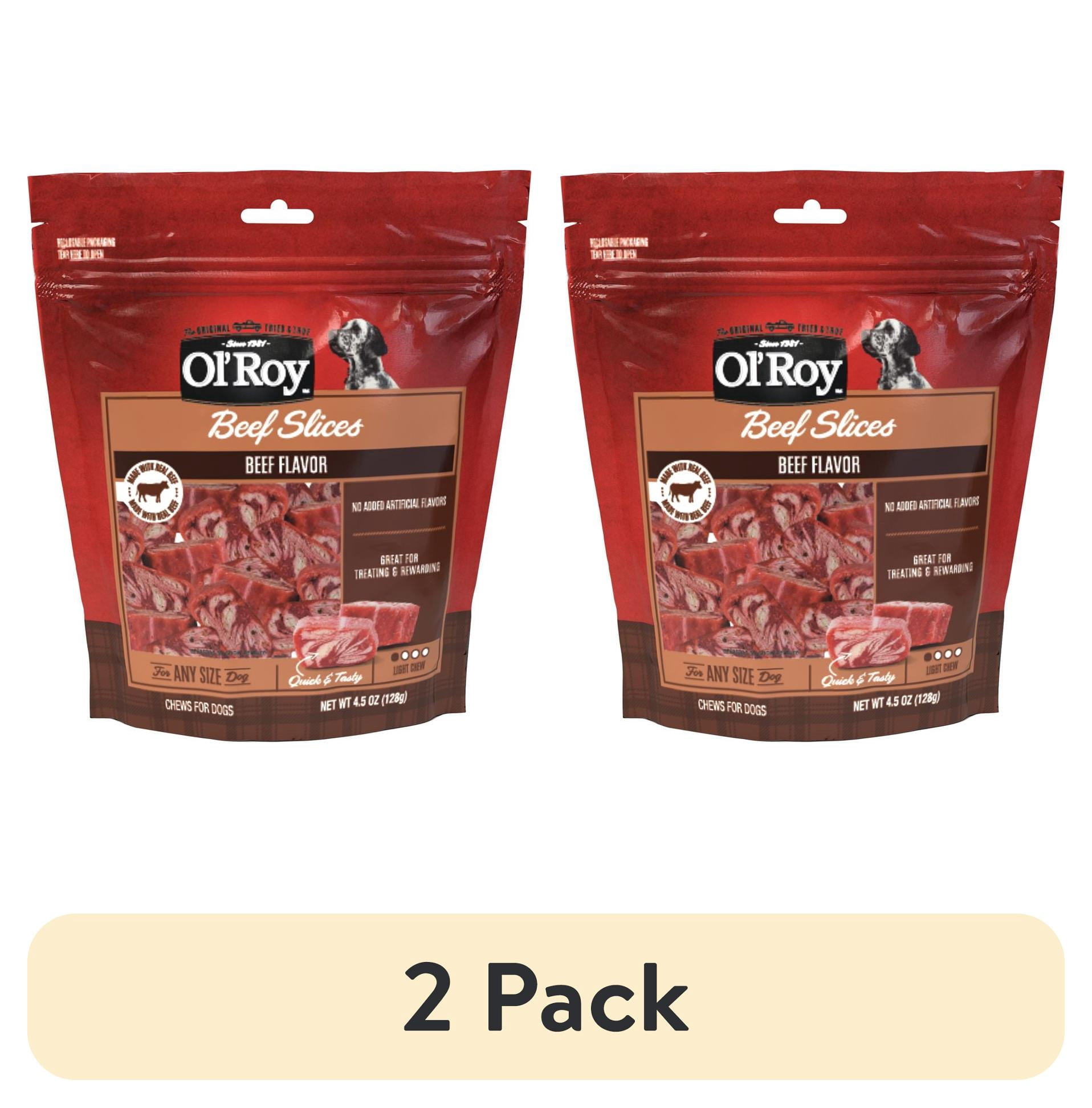 (2 pack) Ol' Roy Beef Slices Beef Flavor Chewy Dog Treats, 4.5 oz
