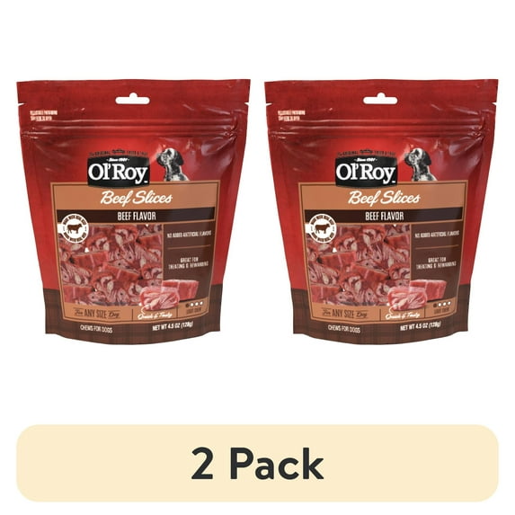 (2 pack) Ol' Roy Beef Slices Beef Flavor Chewy Dog Treats, 4.5 oz