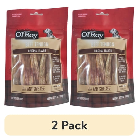 (2 pack) Ol' Roy Beef Tendon Chews for Dogs, Original Flavor, 3.53 oz Bag