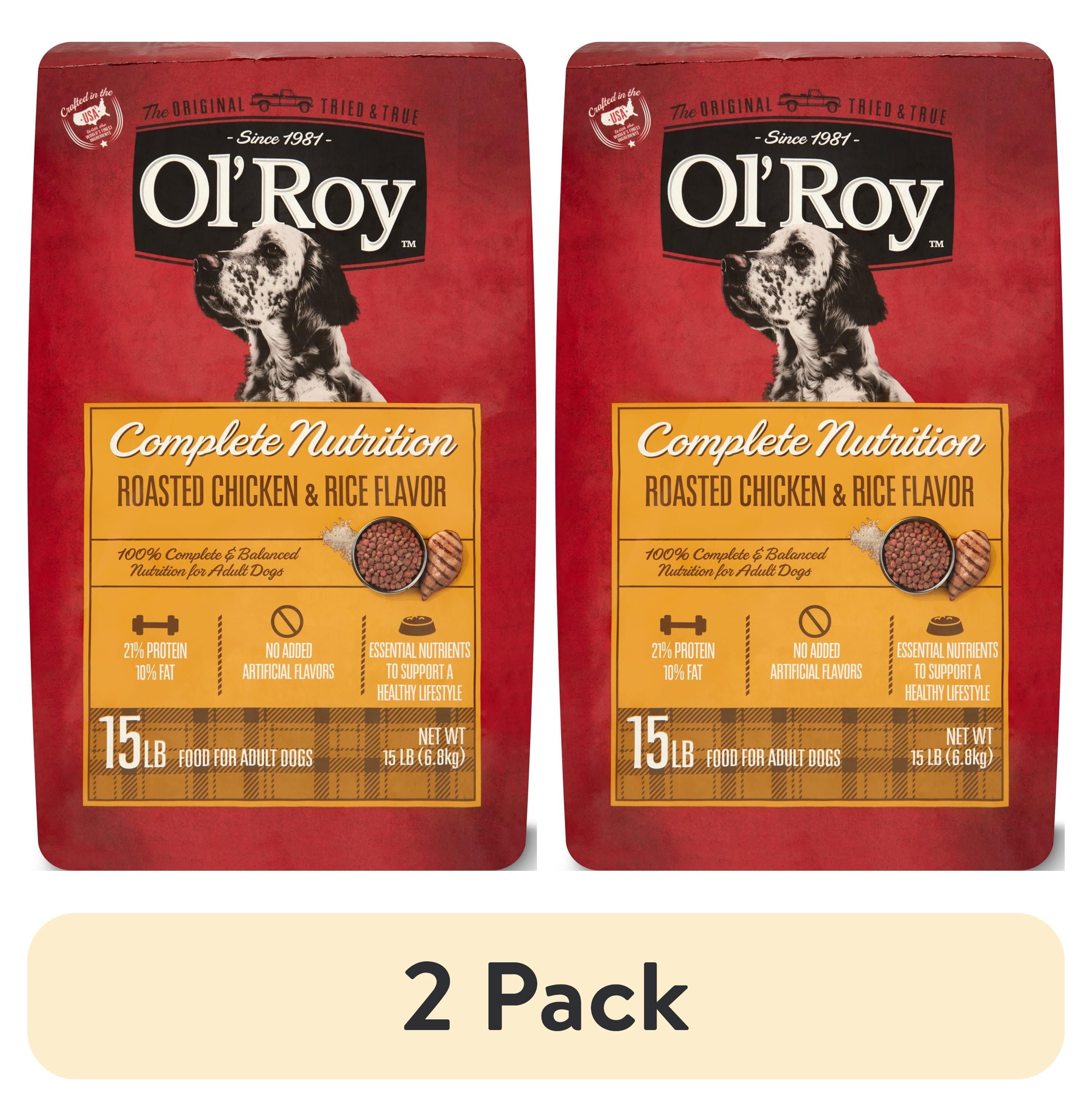 (2 pack) Ol' Roy Complete Nutrition Chicken Flavor Dry Dog Food, 15 lb