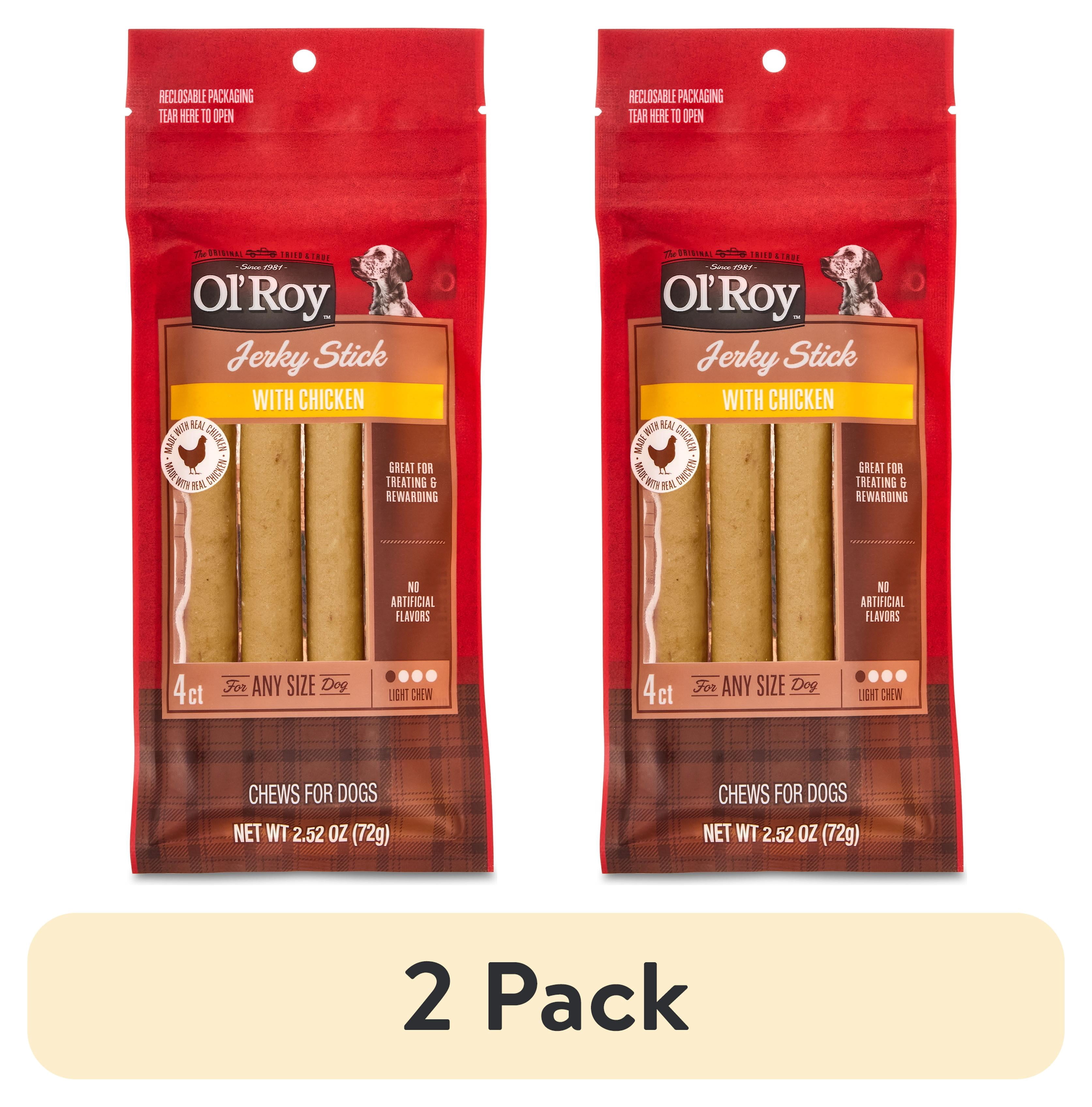 (2 pack) Ol' Roy Jerky Stick with Chicken, 2.52 oz, 4 Count
