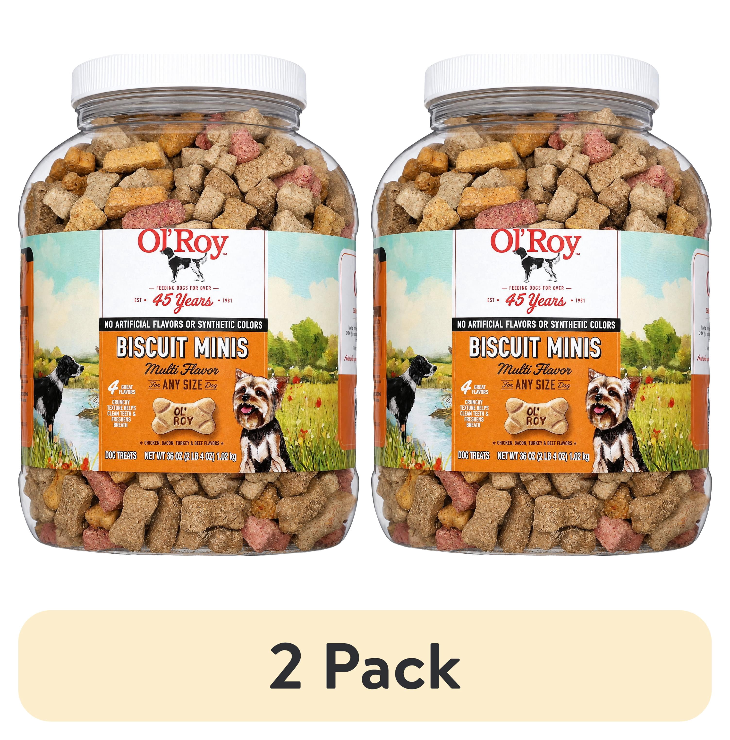 (2 pack) Ol' Roy Multi Flavored Biscuits for Any Size Dog, 36 oz Tub