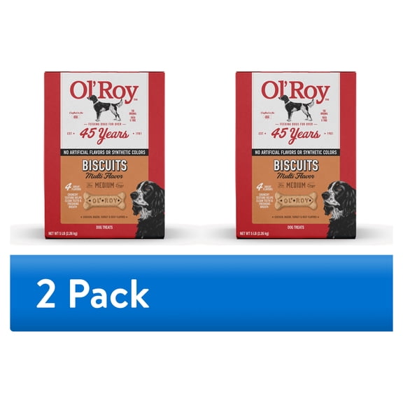 (2 pack) Ol' Roy Multi Flavored Biscuits for Medium Dogs, 5 lb Box