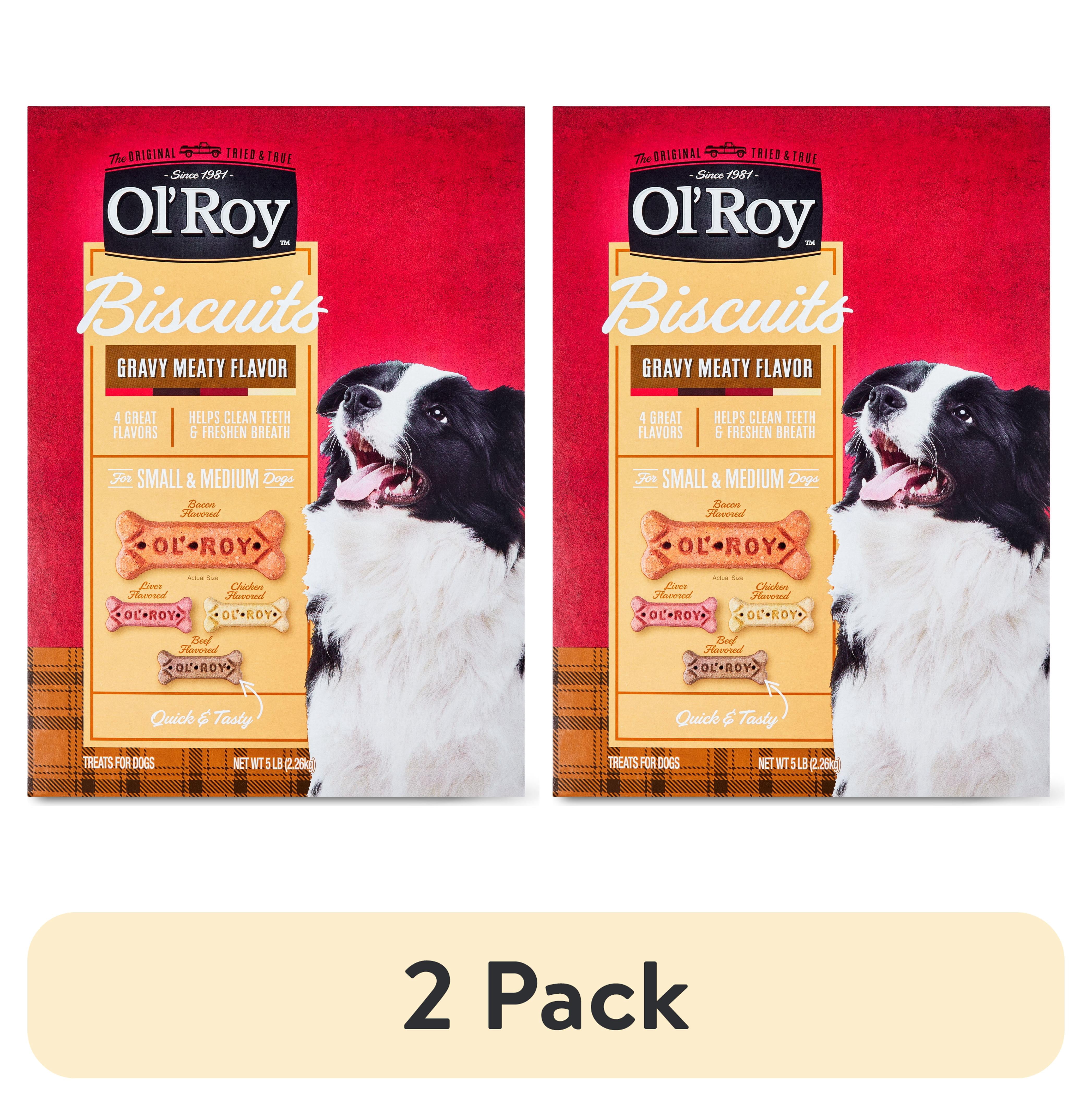 (2 pack) Ol' Roy Multi Flavored Gravy Basted Biscuits for Medium Dogs, 5 lb Box