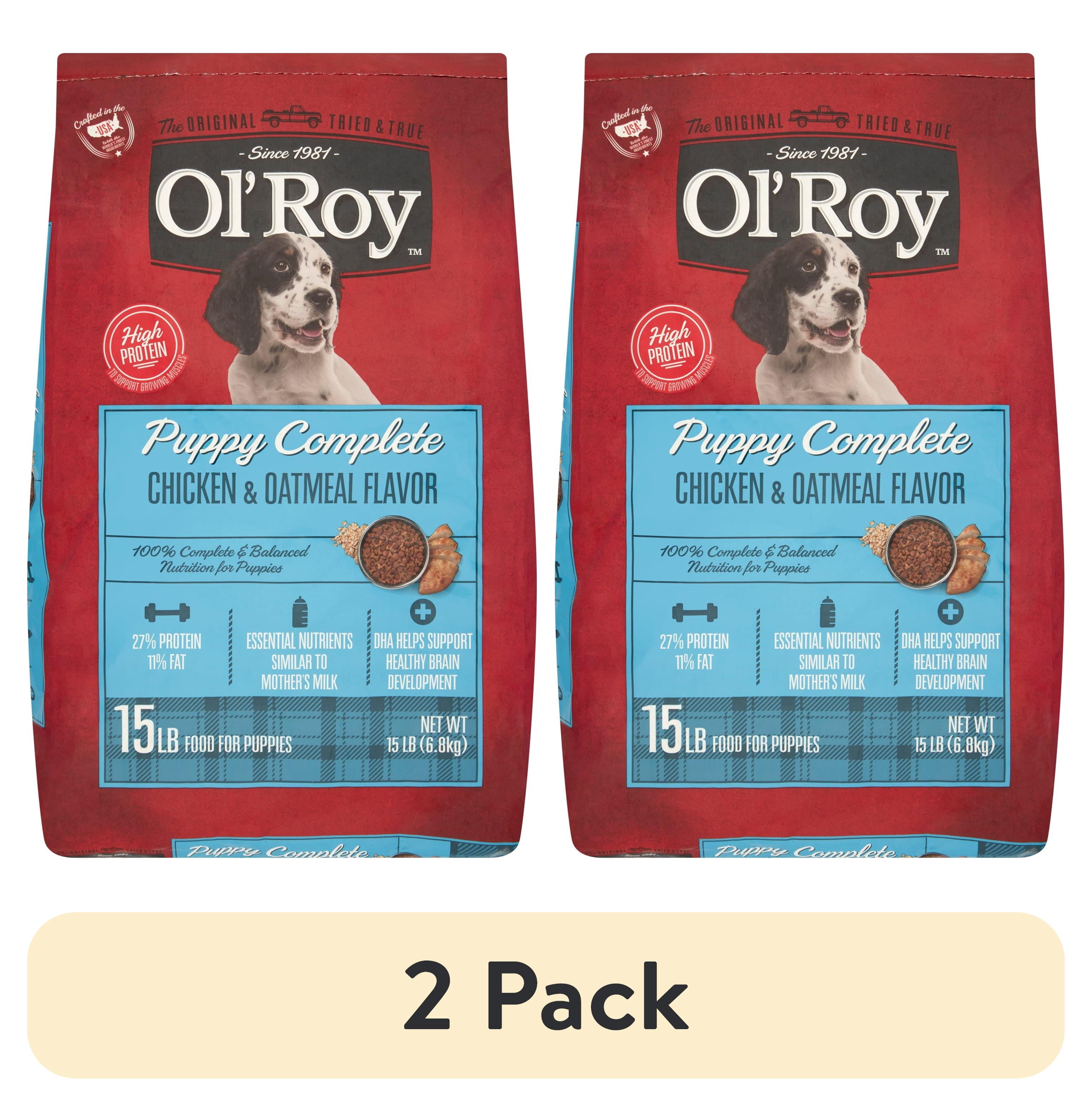 (2 pack) Ol' Roy Puppy Complete Chicken Flavor Dry Food for Puppies, 15 lbs