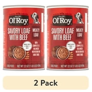 (2 pack) Ol' Roy Savory Loaf with Beef Wet Dog Food, 22 oz