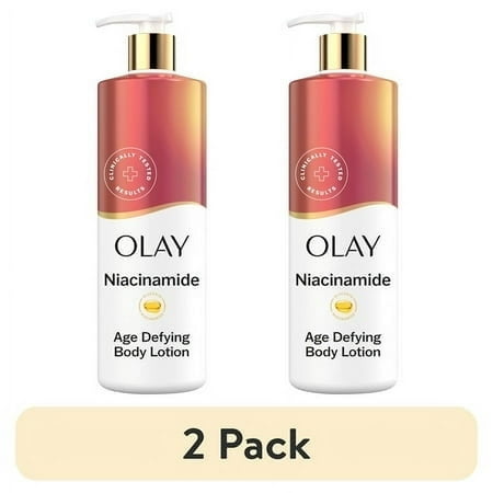 (2 pack) Olay Age Defying Body Lotion for Women, Niacinamide, 17 fl Oz.