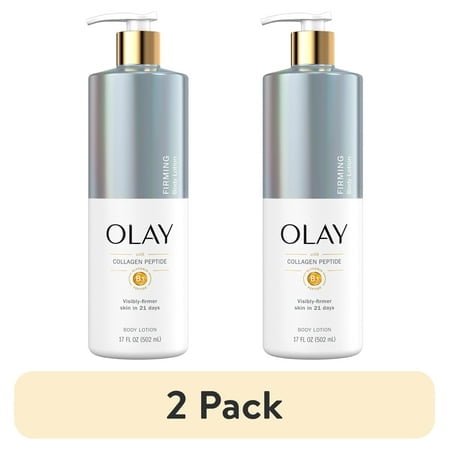 (2 pack) Olay Firming Body Lotion, Hydrating, Collagen, Pump 17 fl oz