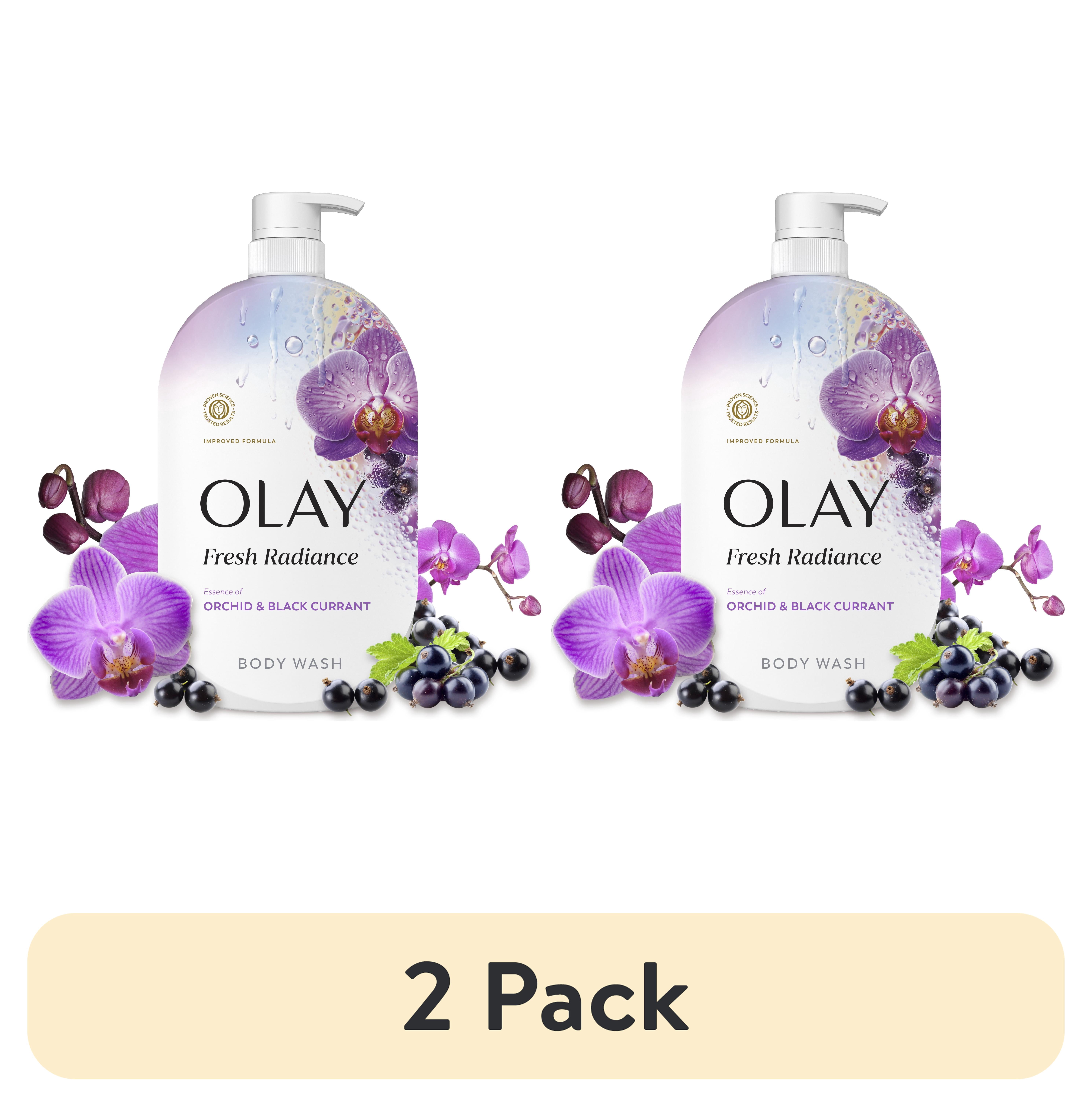 (2 pack) Olay Fresh Radiance Body Wash, Orchid & Black Currant, with Vitamin B3, 35 fl oz