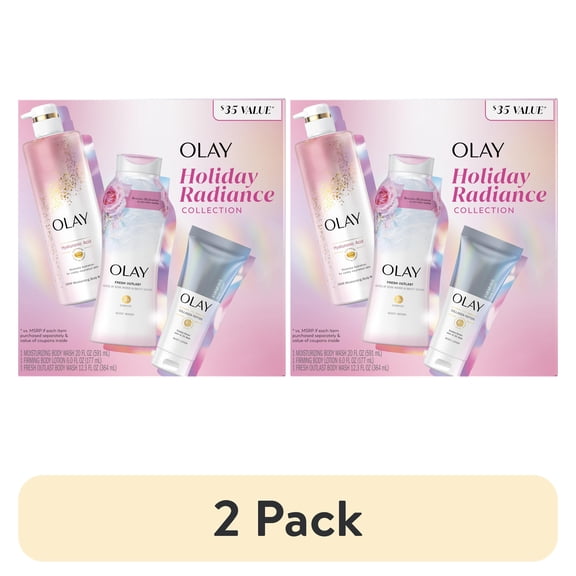 (2 pack) Olay Radiance Holiday Gift Pack with 2 Body Washes and Hand and Body Lotion