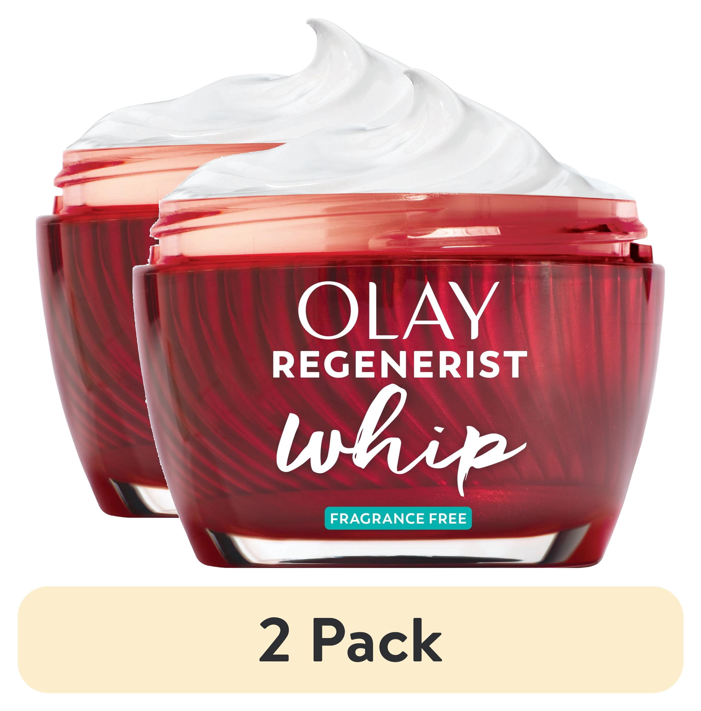 (2 pack) Olay Skin Care Whip Face Moisturizer, Fragrance-Free, Wrinkle Cream for All Skin Types, 1.7 oz