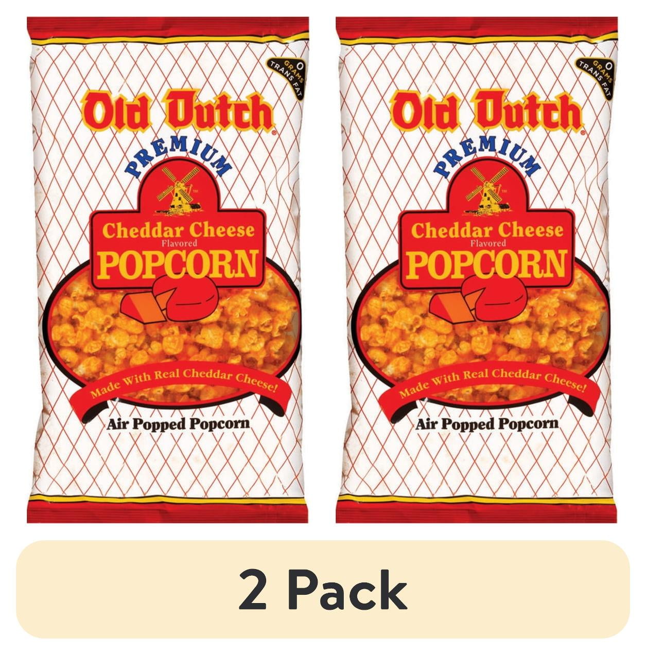 (2 pack) Old Dutch Air Popped Cheddar Cheese Popcorn, 6 oz Gluten-Free