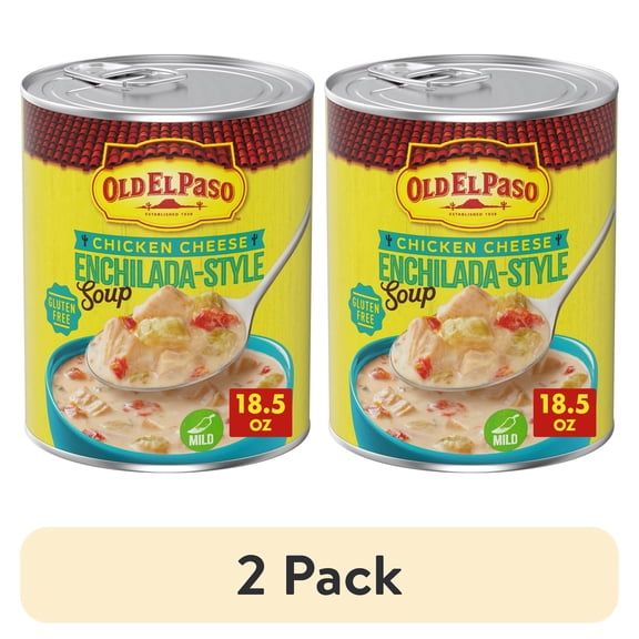 (2 pack) Old El Paso Chicken Cheese Enchilada-Style Soup, Ready to Serve Canned Soup, 18.5 oz