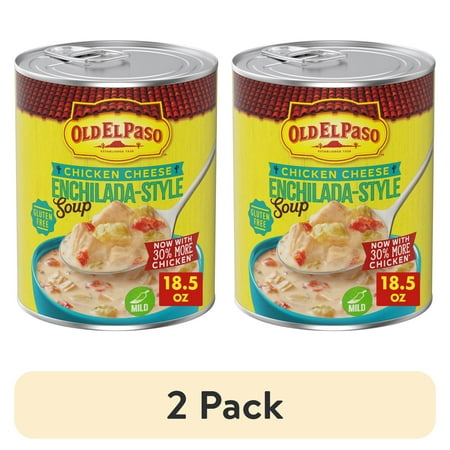 (2 pack) Old El Paso Chicken Cheese Enchilada-Style Soup, Ready to Serve Canned Soup, 18.5 oz