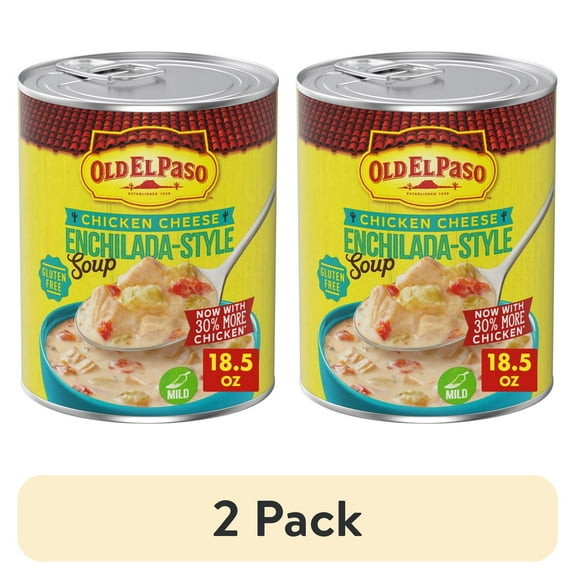 (2 pack) Old El Paso Chicken Cheese Enchilada-Style Soup, Ready to Serve Canned Soup, 18.5 oz