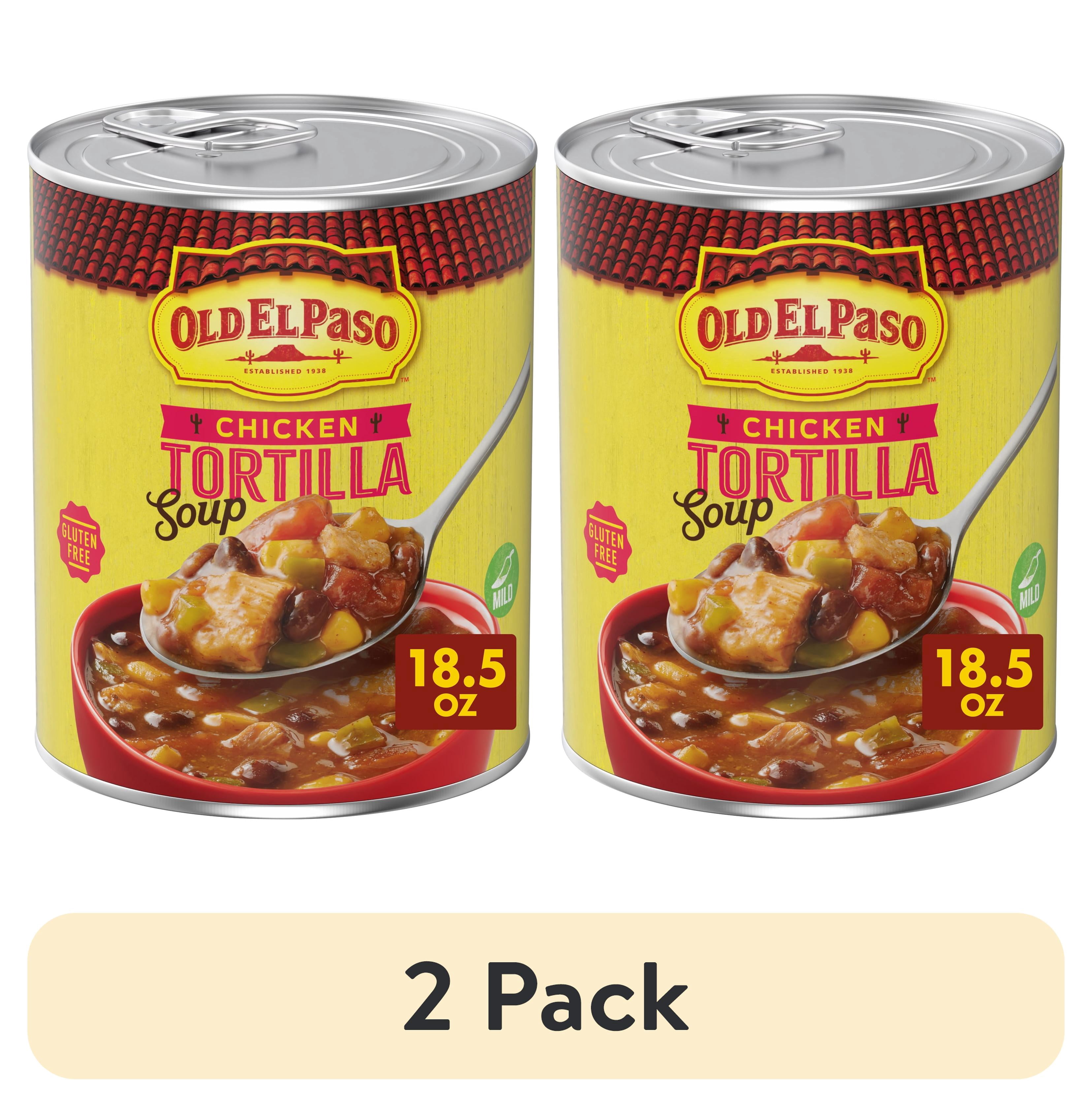 (2 pack) Old El Paso Chicken Tortilla Soup, Ready to Serve Canned Soup, 18.5 oz
