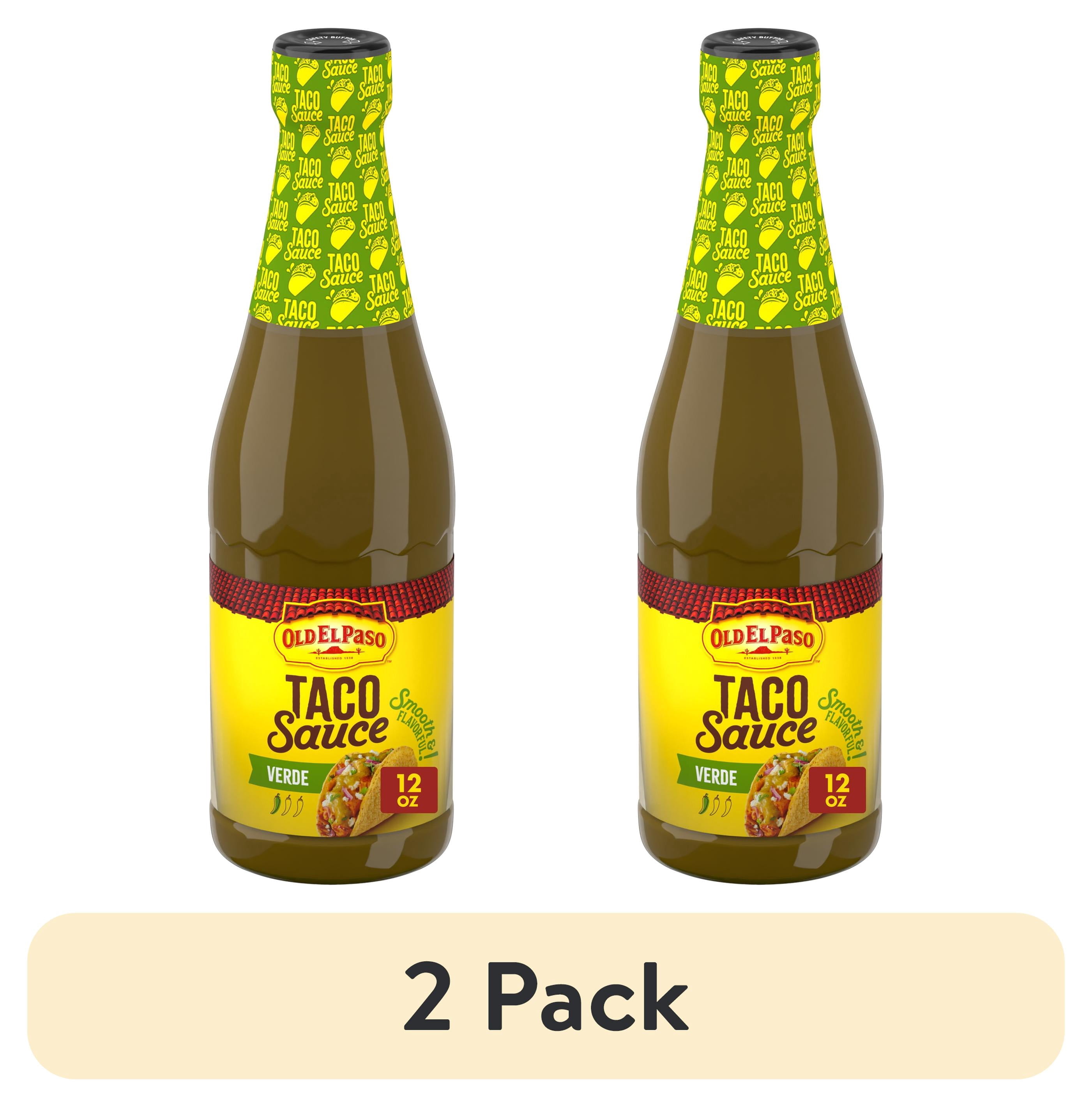 (2 pack) Old El Paso Verde Taco and Enchilada Sauce, Mild, Meal Prep, 12 oz