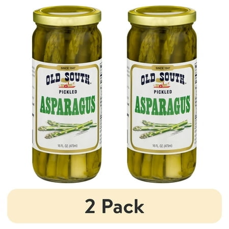 (2 pack) Old South Pickled Asparagus Spears, Shelf-Stable, 16 oz Jar