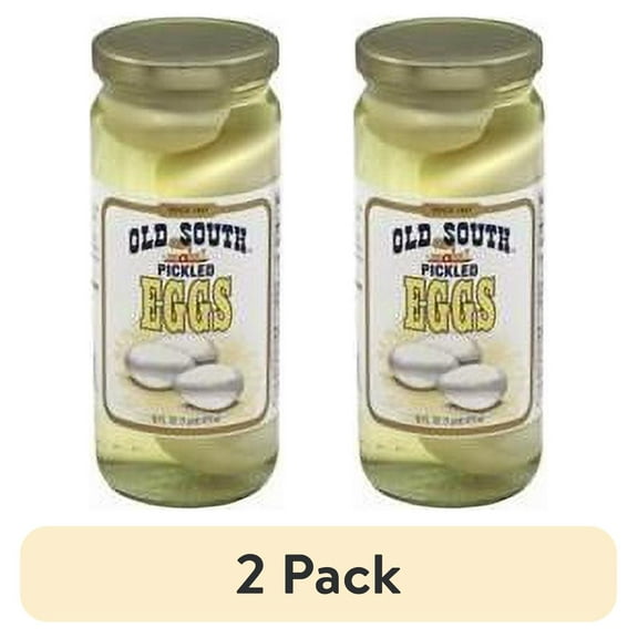 (2 pack) Old South Pickled Eggs, Whole, Mild, Shelf Stable Jar, 16 fl oz