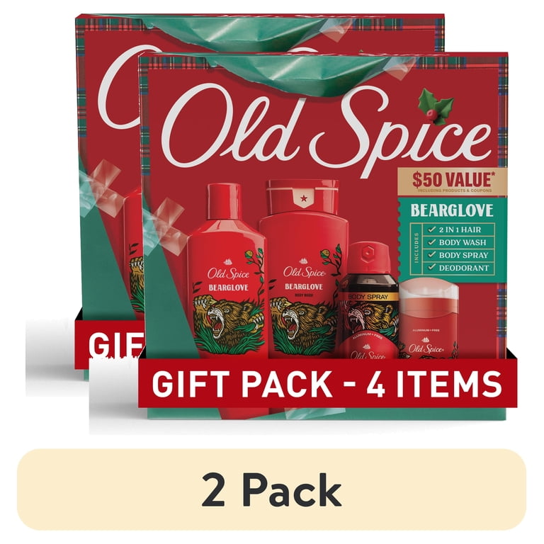 2 pack) Old Spice Bearglove Holiday Pack, Body Wash, Deodorant