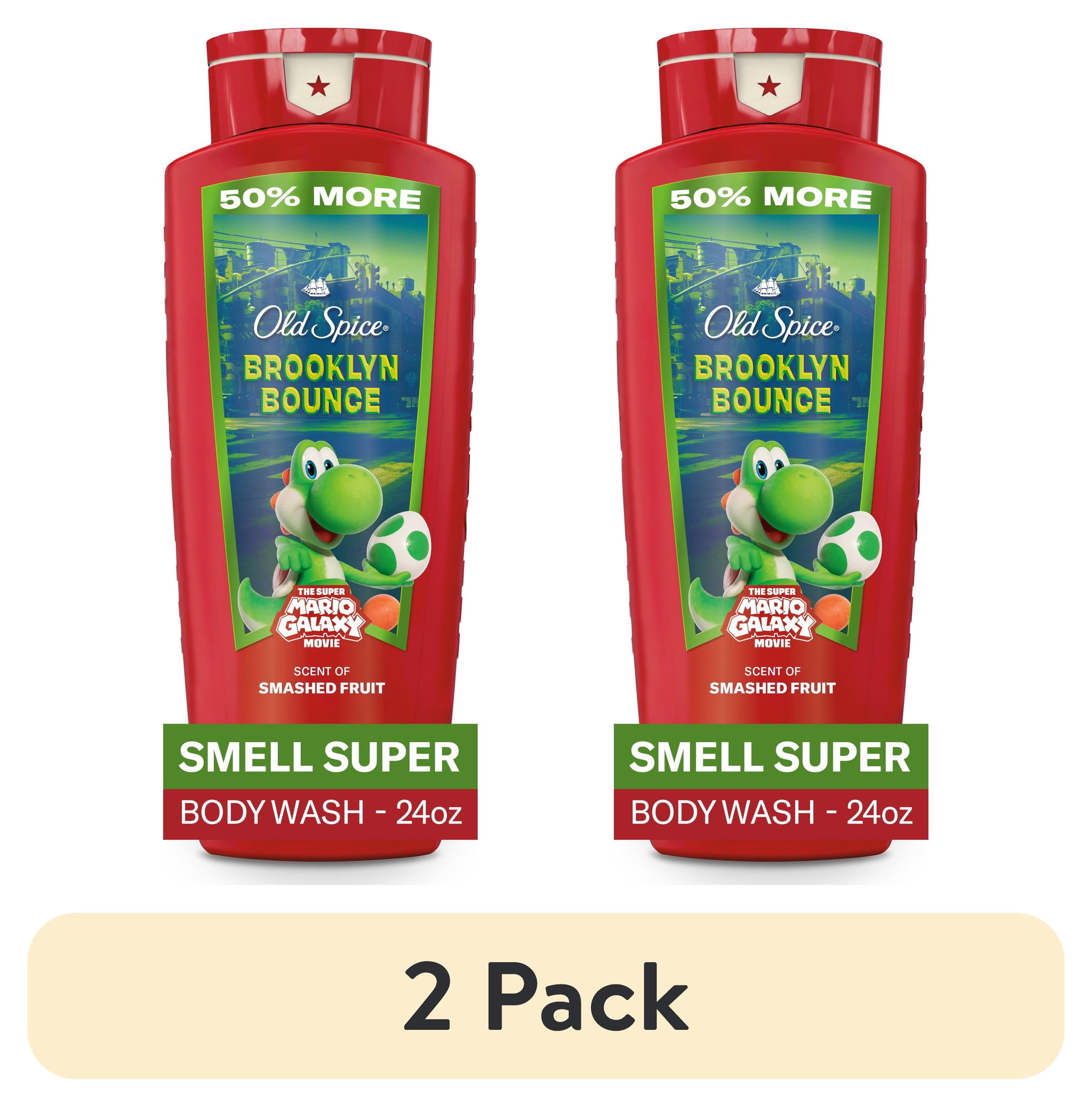 (2 pack) Old Spice Body Wash for Men, Brooklyn Bounce, Old Spice x The Super Mario Galaxy Movie, 24 fl oz