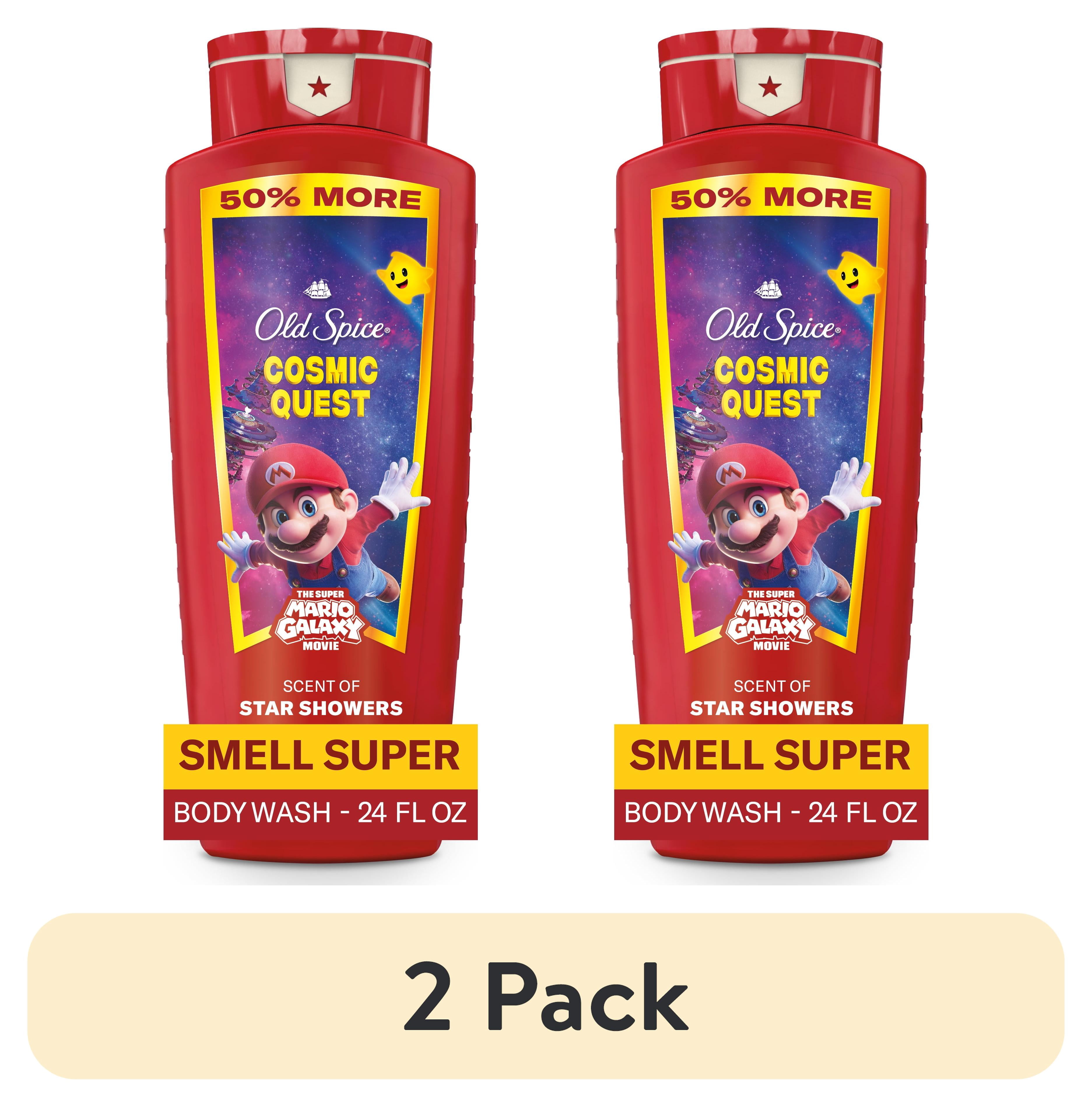 (2 pack) Old Spice Body Wash for Men, Cosmic Quest, Scent of Star Showers, Old Spice x The Super Mario Galaxy Movie, 24/7 Shower Fresh, 24 fl oz