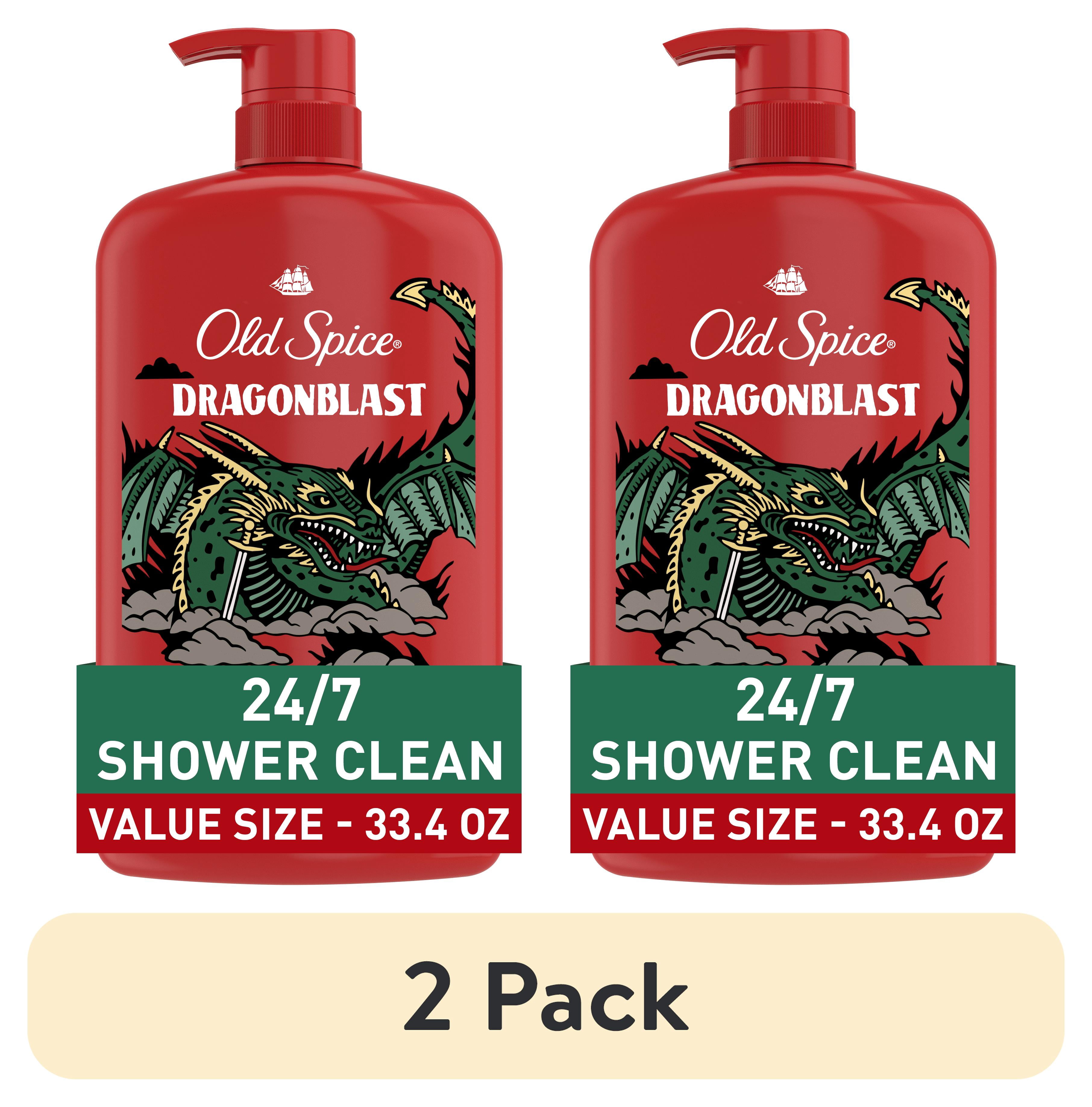(2 pack) Old Spice Body Wash for Men, Dragonblast, Long Lasting Lather, All Skin Types, 33.4 oz