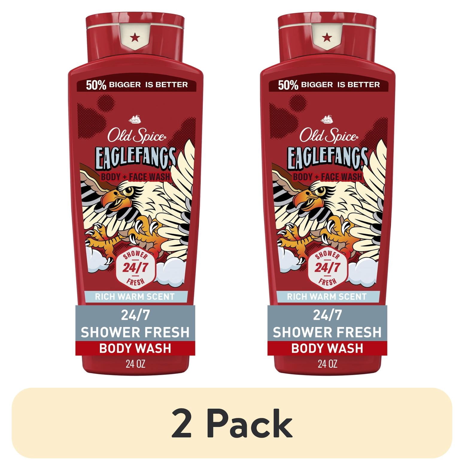(2 pack) Old Spice Body Wash for Men, Eaglefangs, Long Lasting Lather, 24 fl oz