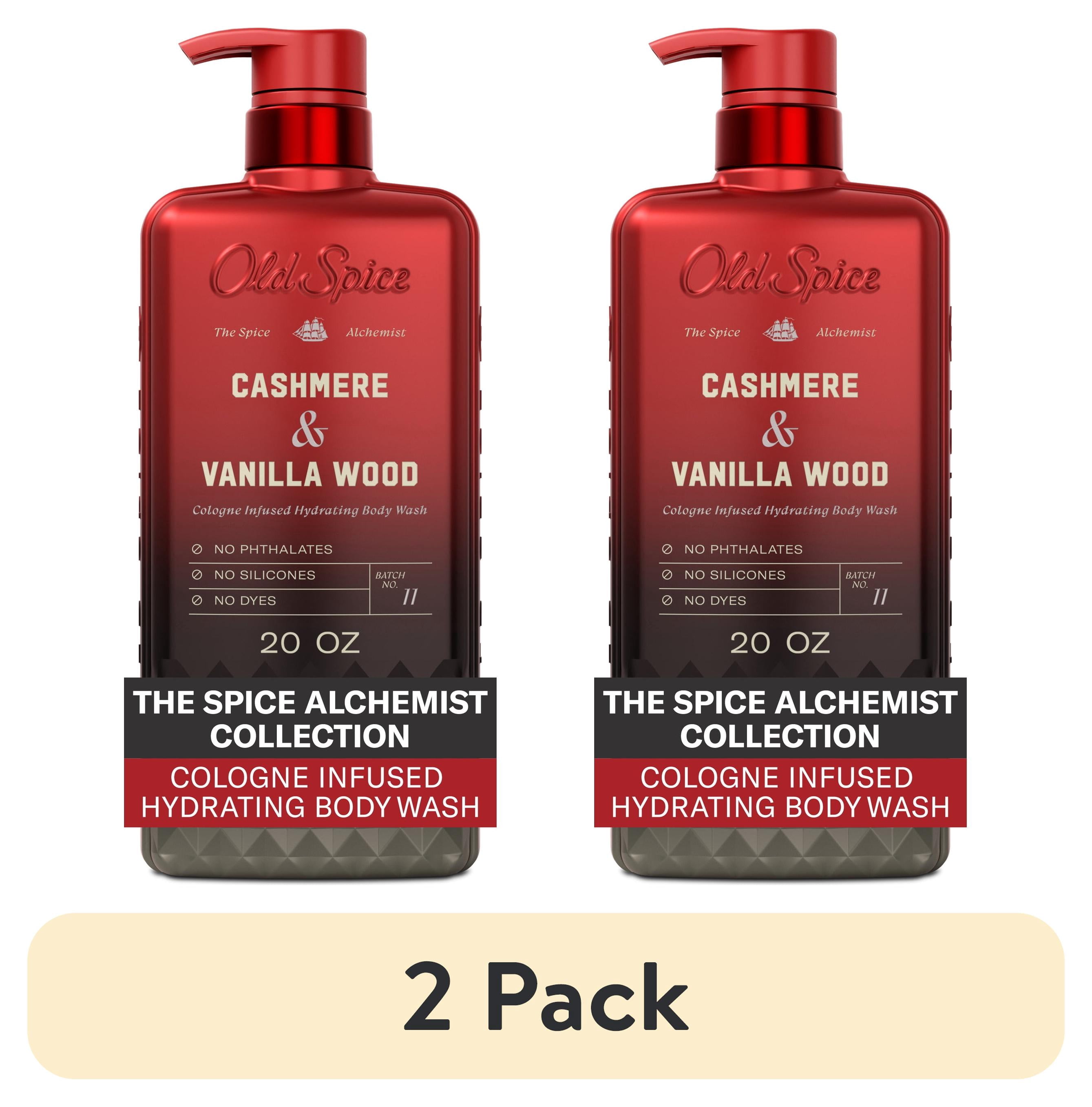 (2 pack) Old Spice Body Wash for Men, The Spice Alchemist Collection, Cashmere and Vanilla Wood, 20oz