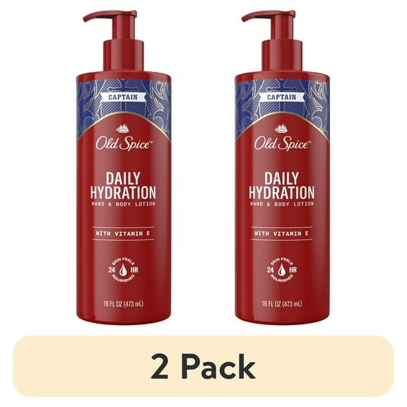 (2 pack) Old Spice Daily Hydration Hand & Body Lotion With Vitamin E, 16 fl oz