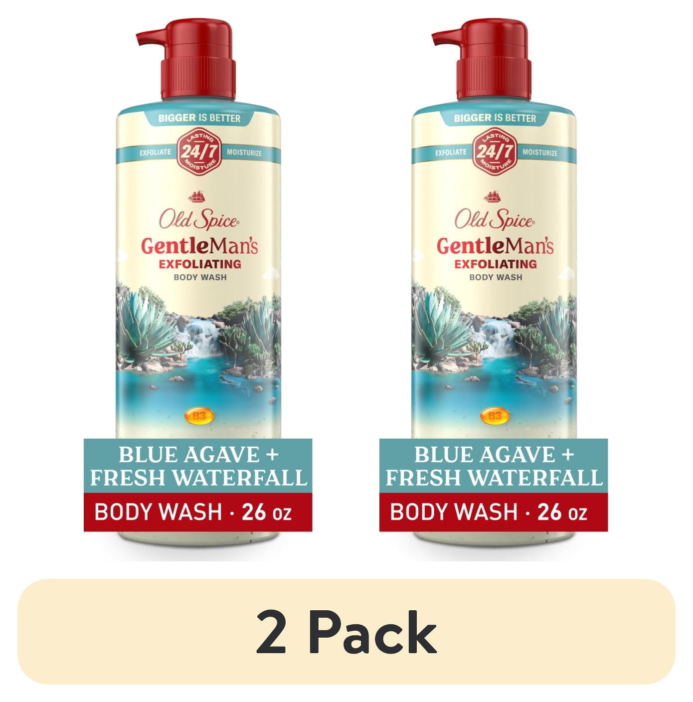 (2 pack) Old Spice GentleMan's Exfoliating Body Wash Pump, Scent of Blue Agave + Fresh Waterfall, 24/7 Shower Fresh, 26oz