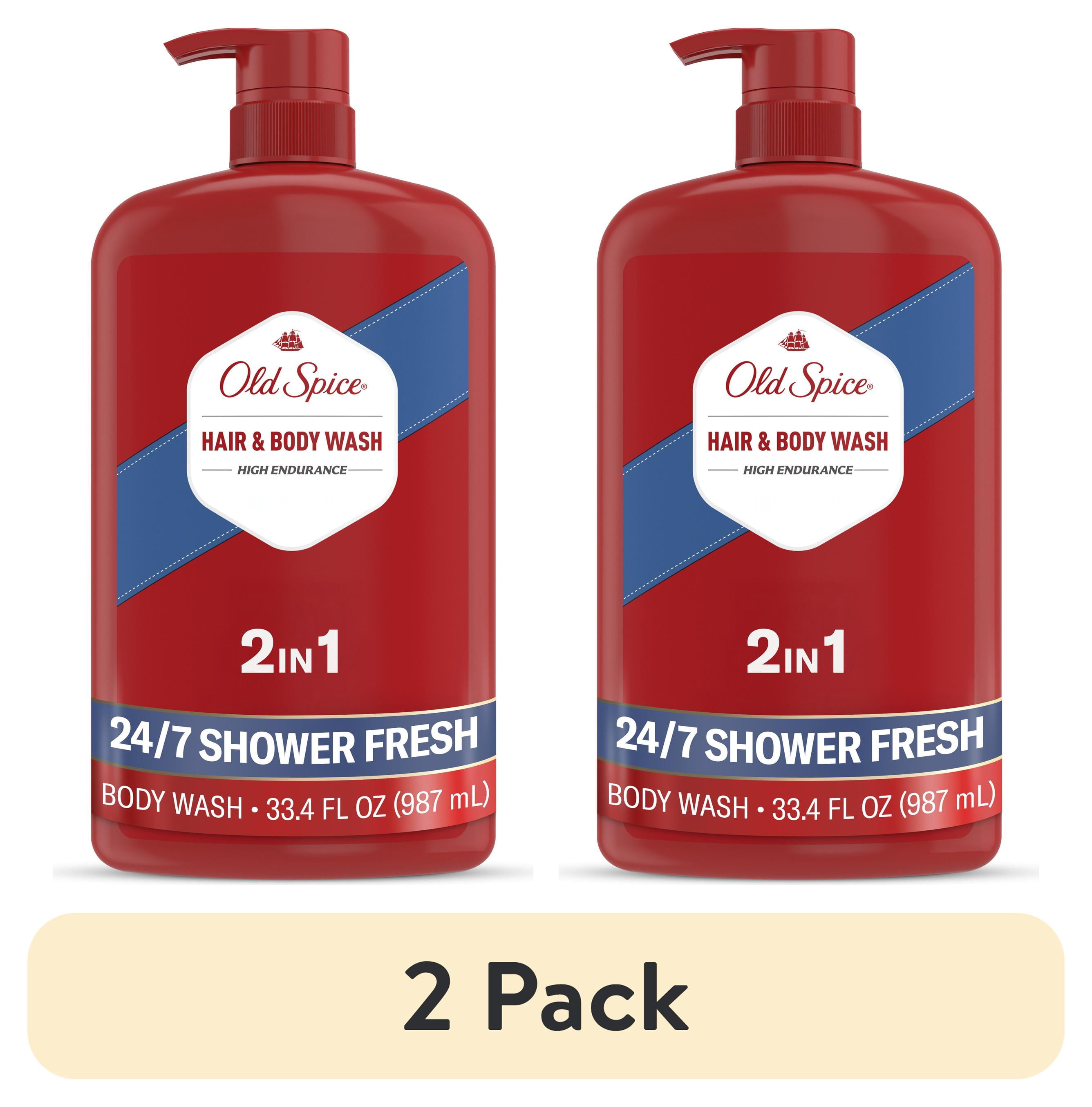 (2 pack) Old Spice Hair & Body Wash for Men, Crisp, 24/7 Shower Fresh, 33.4 fl oz