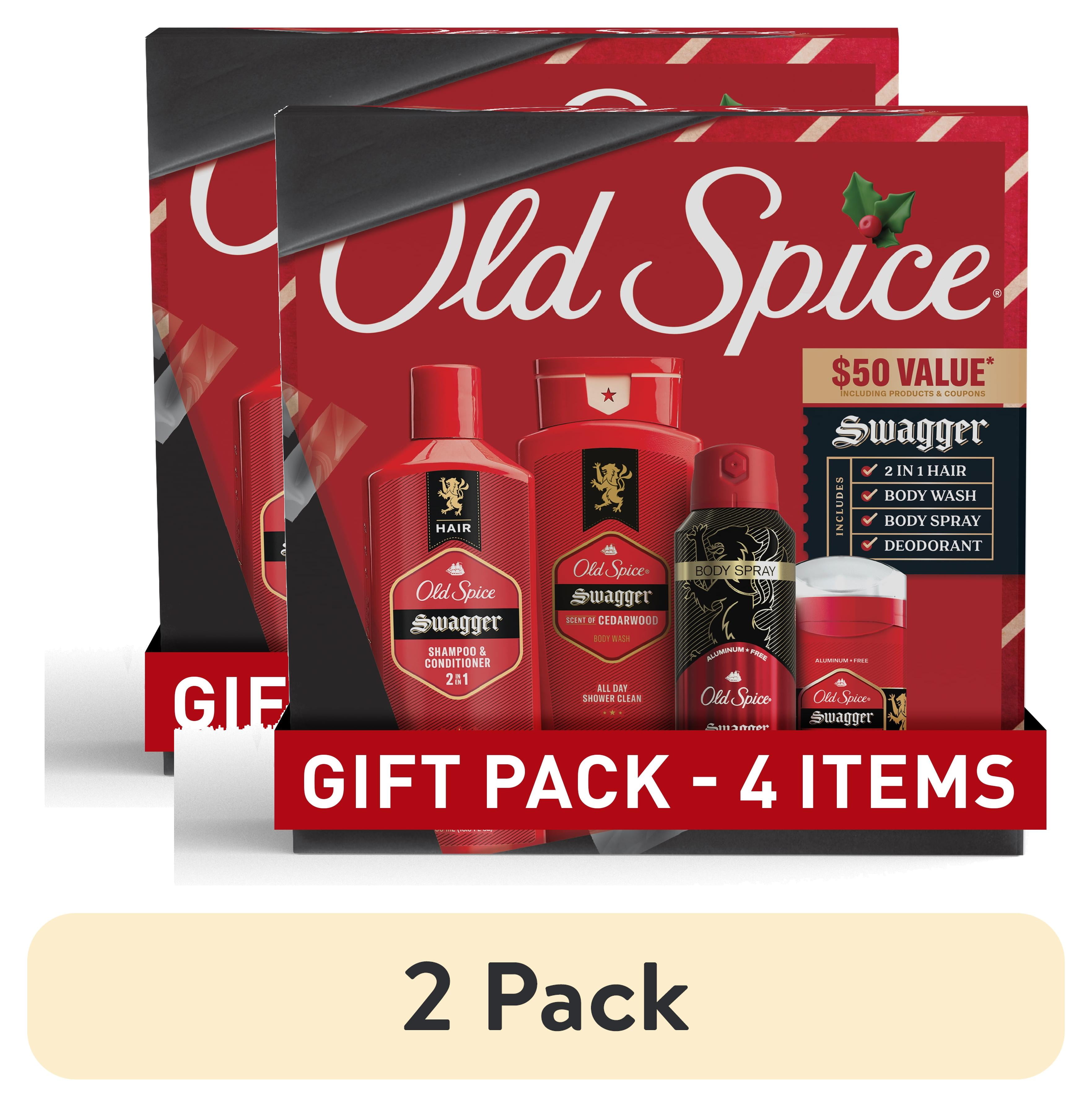 Old Spice Holiday Gift Pack for Men, Swagger Scent, Body Wash