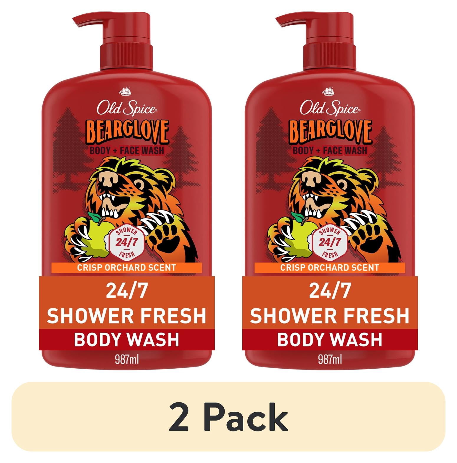 (2 pack) Old Spice Men's Body Wash, Bearglove, Long Lasting Lather, 33.4 fl oz