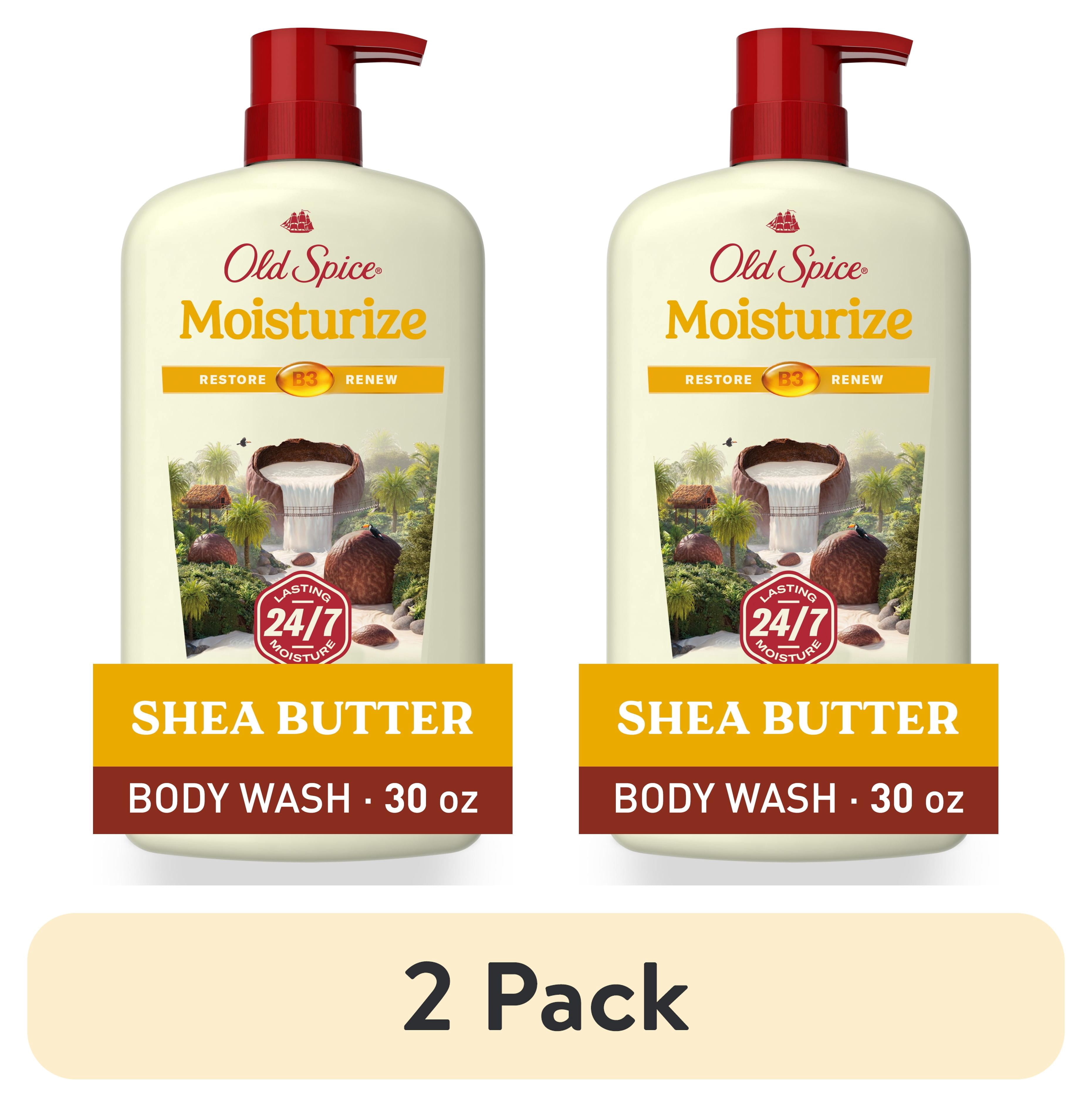 (2 pack) Old Spice Men's Body Wash Moisturize with Shea Butter, All Skin Types, 30 fl oz