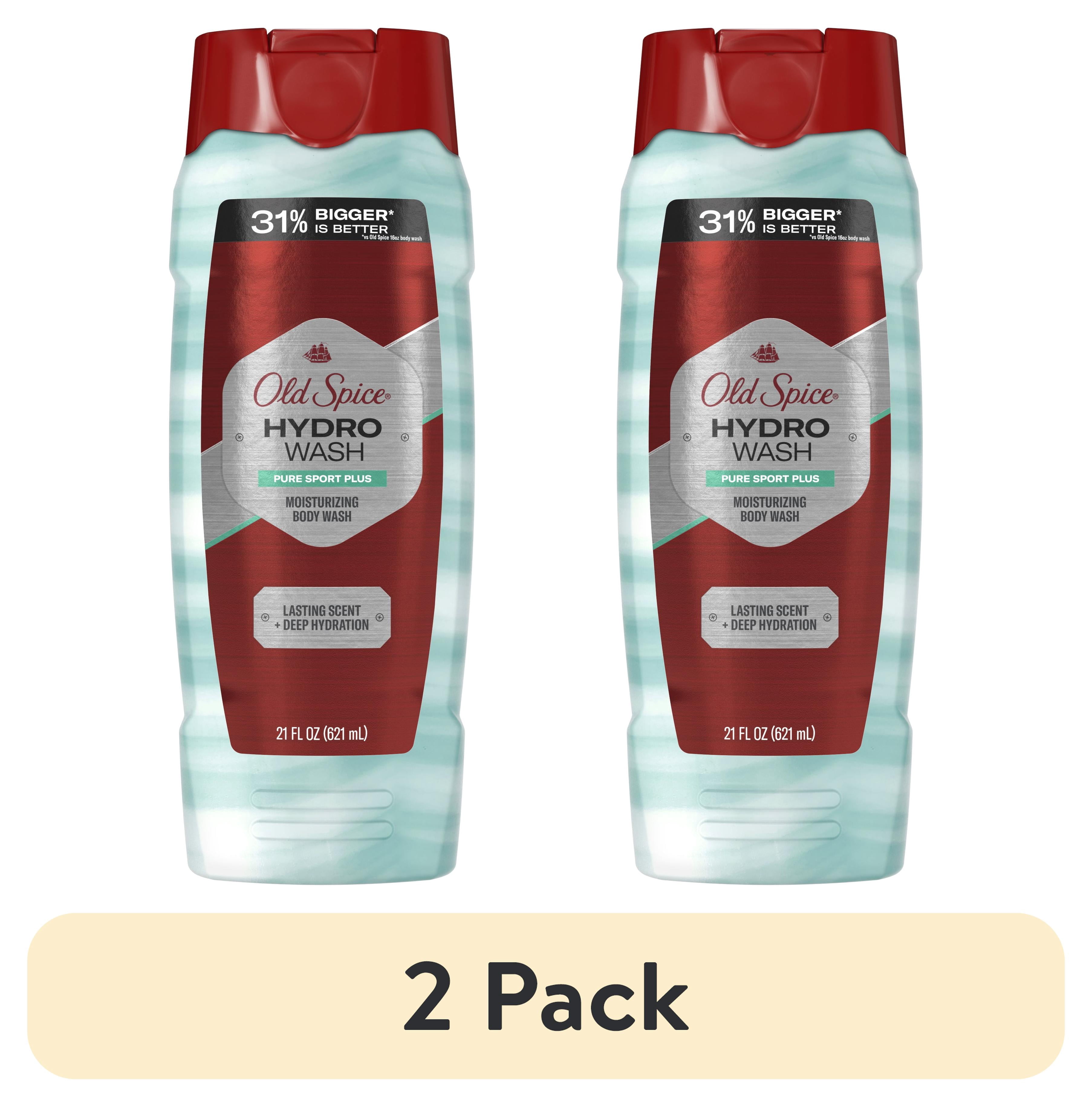 (2 pack) Old Spice Men's Body Wash Moisturizing Hydro Wash Pure Sport Plus, 21 oz