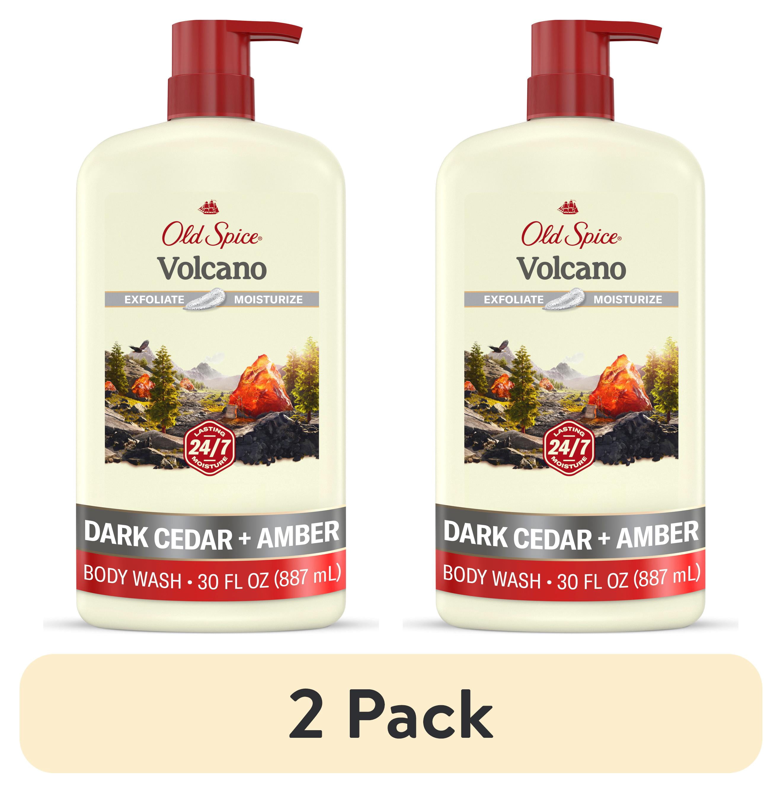 (2 pack) Old Spice Men's Body Wash for Men, Volcano Scent, 24/7 Shower Fresh, Exfoliation, 30 fl oz