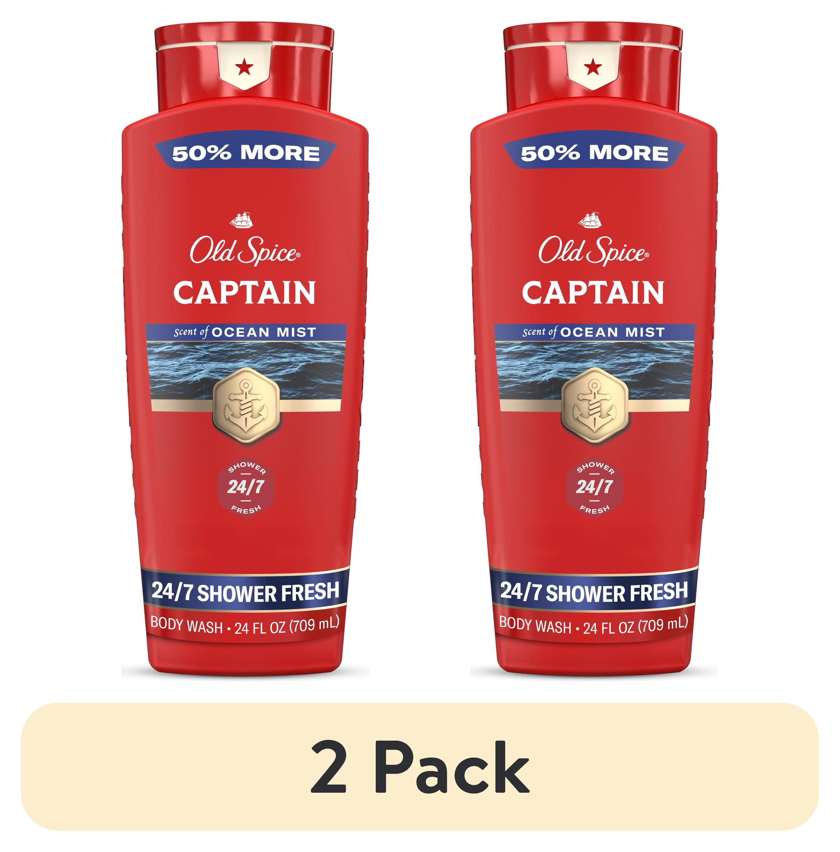 (2 pack) Old Spice Body Wash for Men, Captain Bergamot, 24/7 Shower Fresh, 24 fl oz