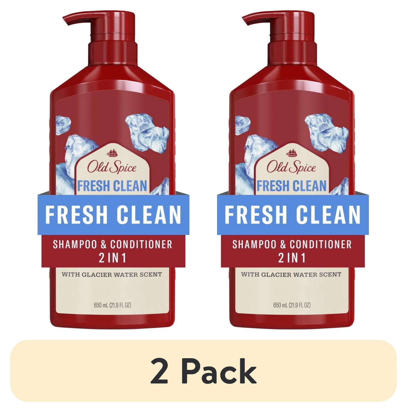 (2 pack) Old Spice Refresh 2 in 1 Shampoo Conditioner, All Hair Types, Hemp Seed, 21.9 fl oz