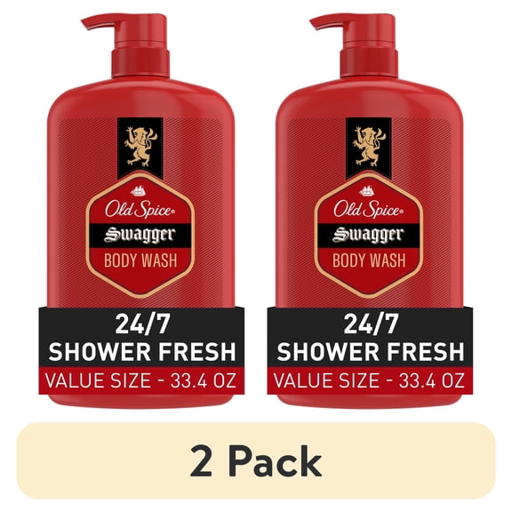(2 pack) Old Spice Red Collection Body Wash for Men, Swagger Scent, Shower Fresh, Lasting Scent, 33.4 fl oz