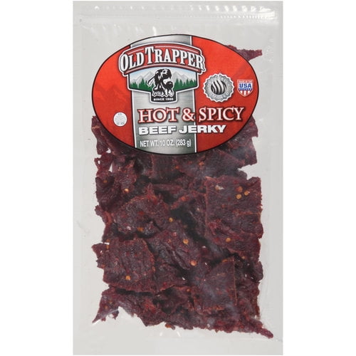 (2 pack) Old Trapper Hot Beef Jerky 10oz Resealable Bag