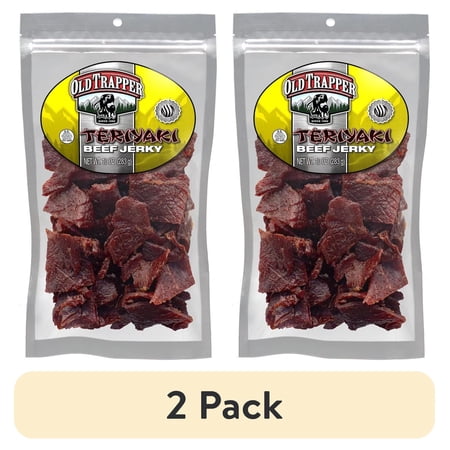 (2 pack) Old Trapper Teriyaki Beef Jerky 10oz Resealable Bag