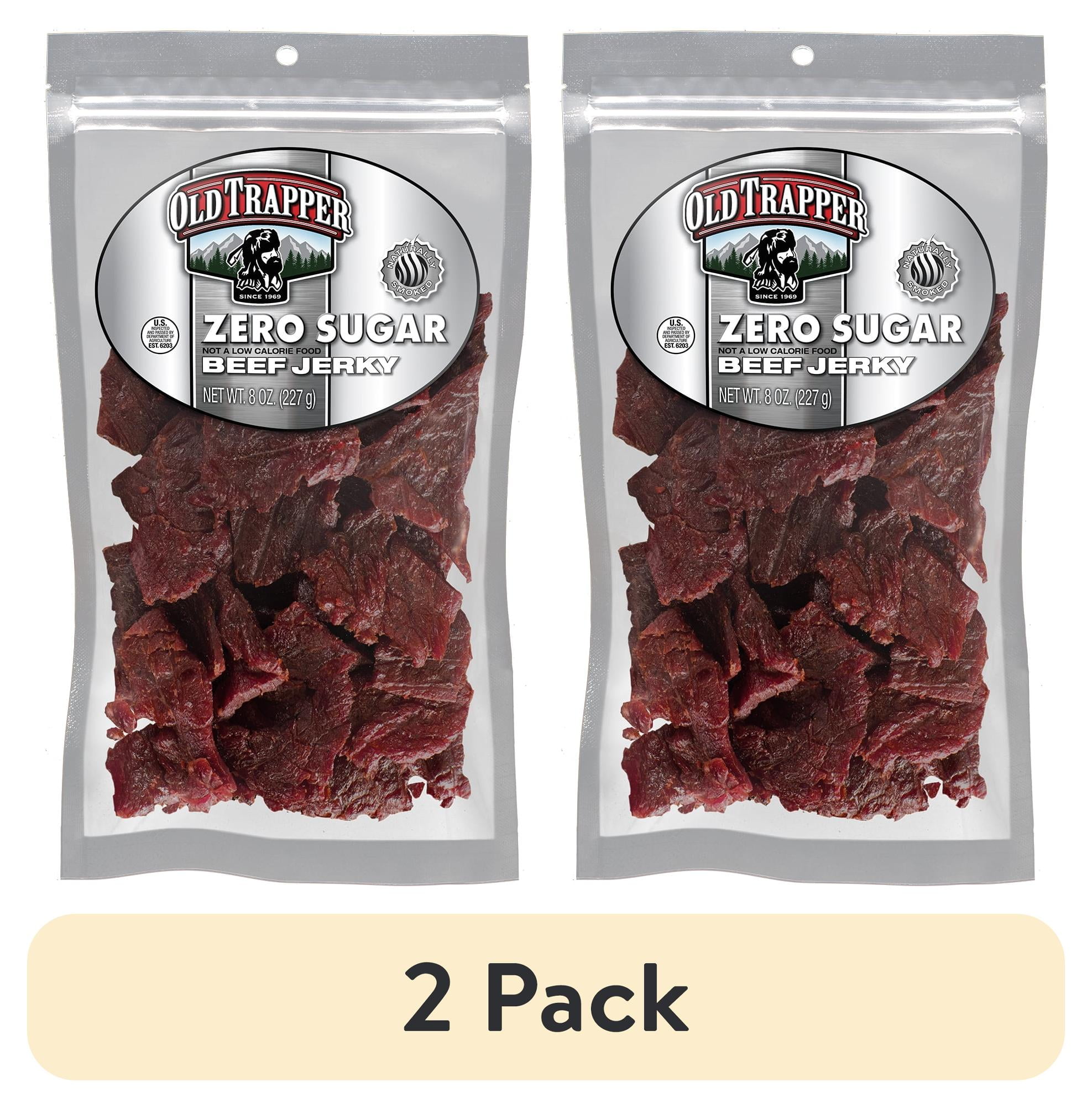 (2 pack) Old Trapper Zero Sugar Original Flavor Beef Jerky 8oz Resealable Bag