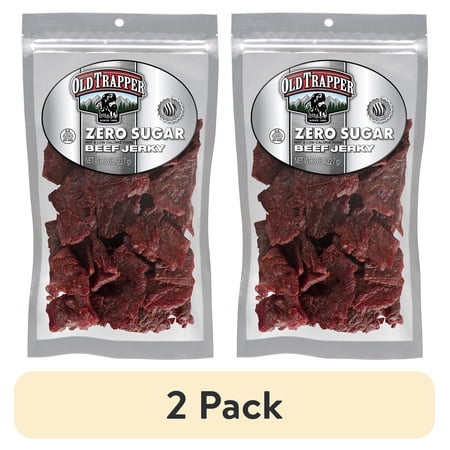 (2 pack) Old Trapper Zero Sugar Original Flavor Beef Jerky 8oz Resealable Bag