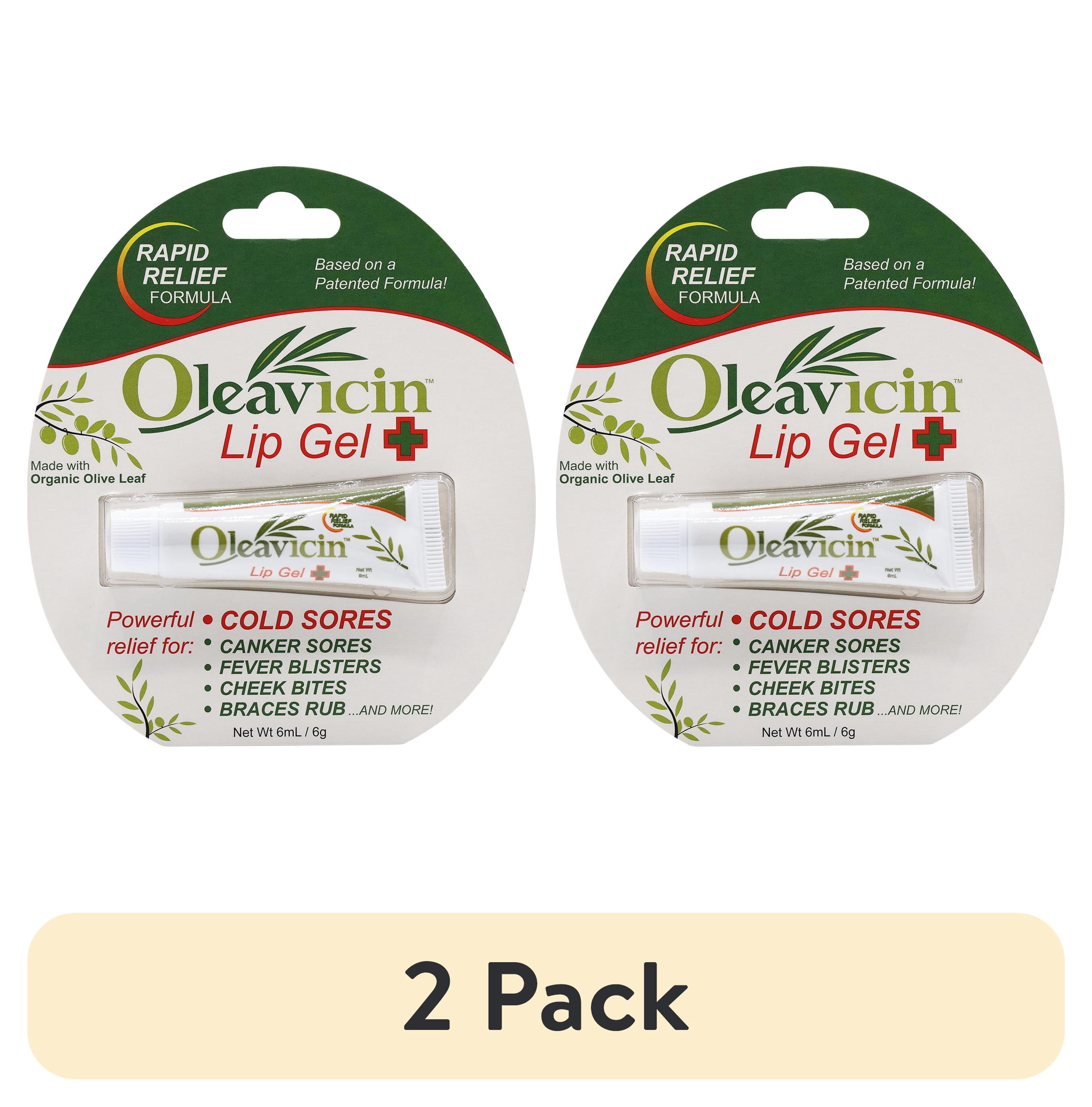 (2 pack) Oleavicin Lip Gel - Natural Cold Sore Relief, Soothing Moisturizing Formula for Dry, Cracked Lips - 6ml