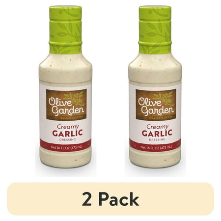 (2 pack) Olive Garden Creamy Garlic Dressing, 16 fl. oz. Bottle
