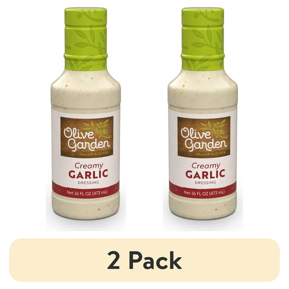 (2 pack) Olive Garden Creamy Garlic Dressing, 16 fl. oz. Bottle