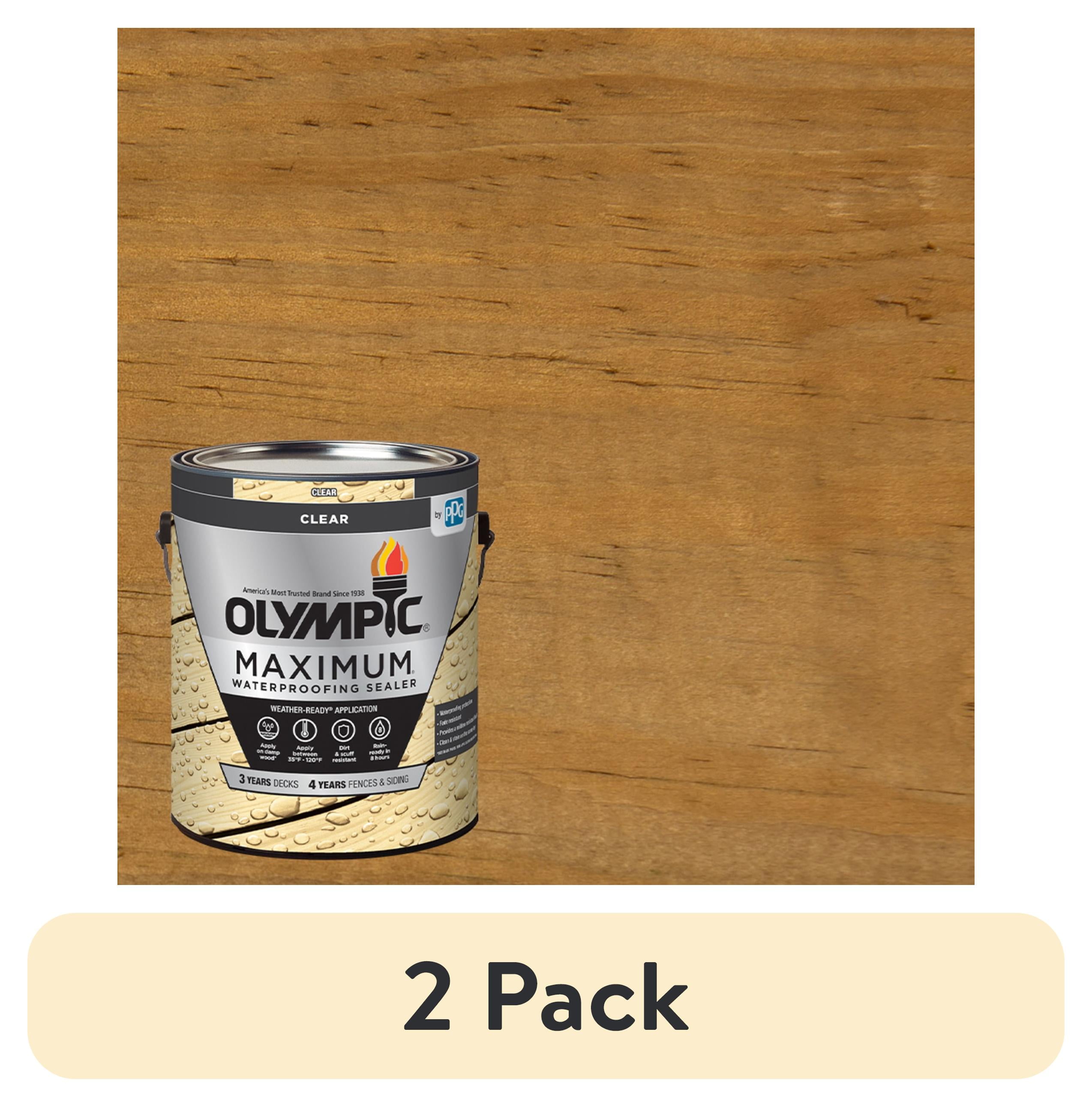 (2 pack) Olympic Maximum 1 Gallon Clear Exterior Waterproofing Sealer Low VOC