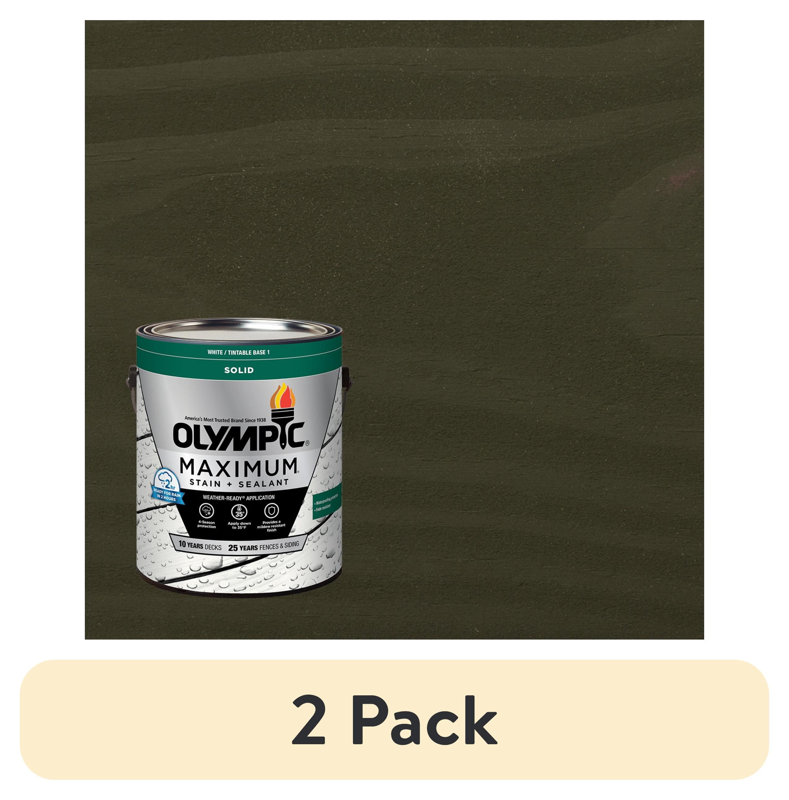 (2 pack) Olympic Maximum 1 Gallon SC-1042 Licorice Solid Color Exterior Stain and Sealer in One